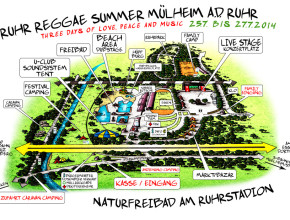 Lageplan Ruhr Reggae Summer Mülheim an der Ruhr 2015