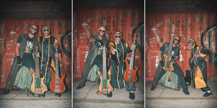 Fotoshooting mit Amlak 'Am-BASS-Ador' Tafari (Steel Pulse) und Michael 'Megahbass' Fletcher (Alborosie) - Motiv 2, der Container